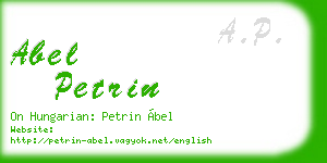 abel petrin business card