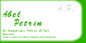 abel petrin business card